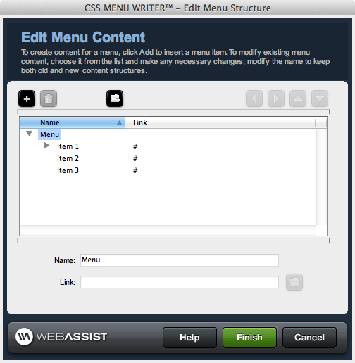 Edit Menu Structure