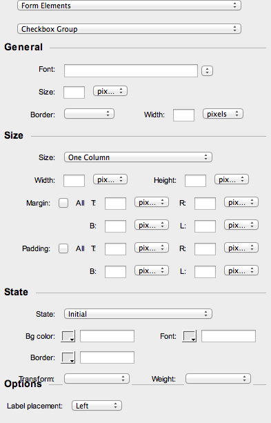 form contents