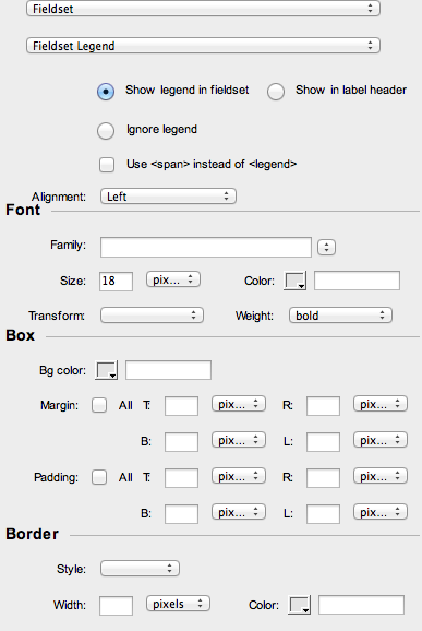 form contents