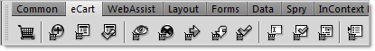 eCart object toolbar