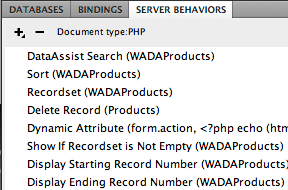 Server behaviors for Dreamweaver Creative Cloud