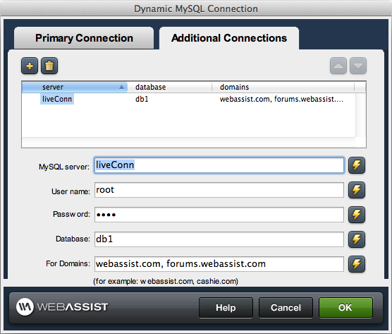 Multiple database connections