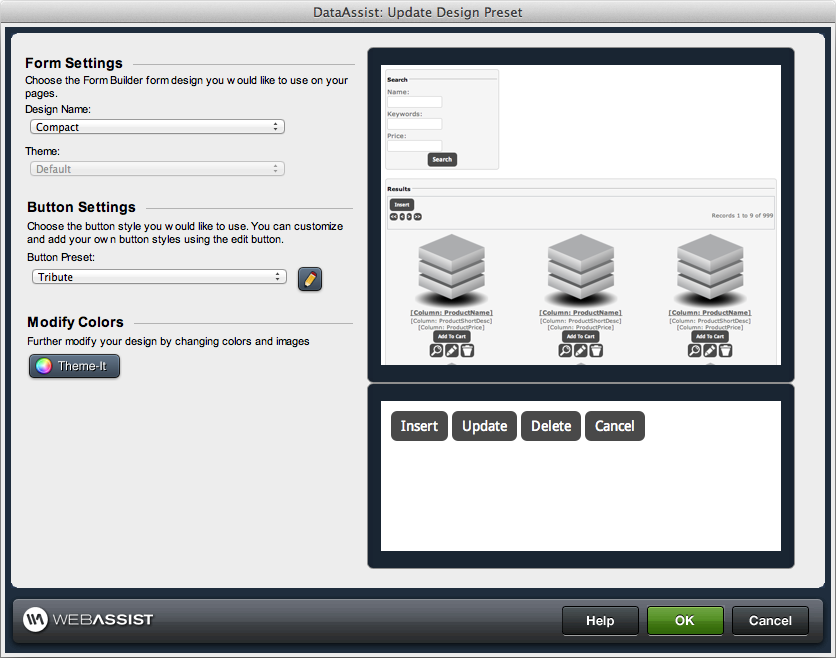 DataAssist Design Presets