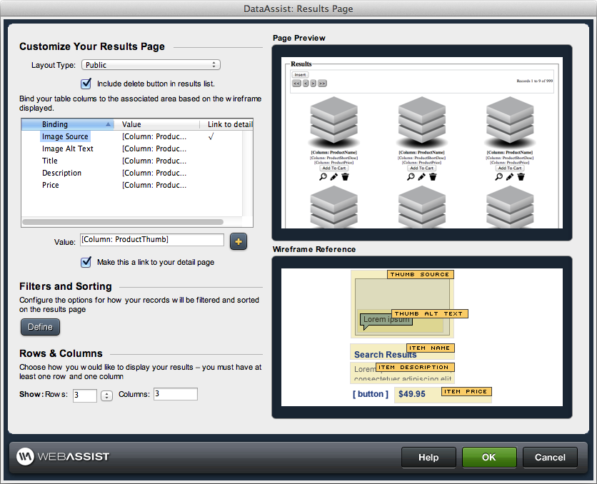 DataAssist Page Layouts