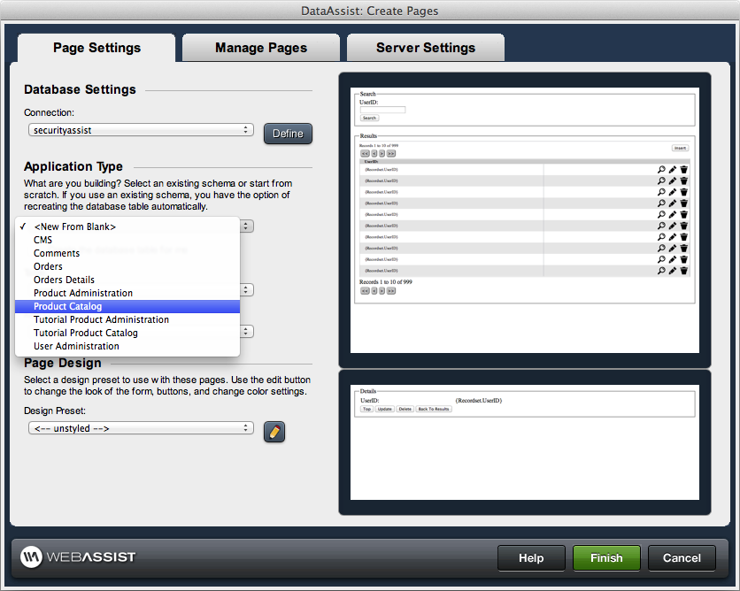 DataAssist Pages