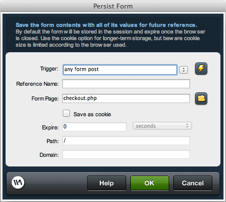 Form Persistence Server Behavior