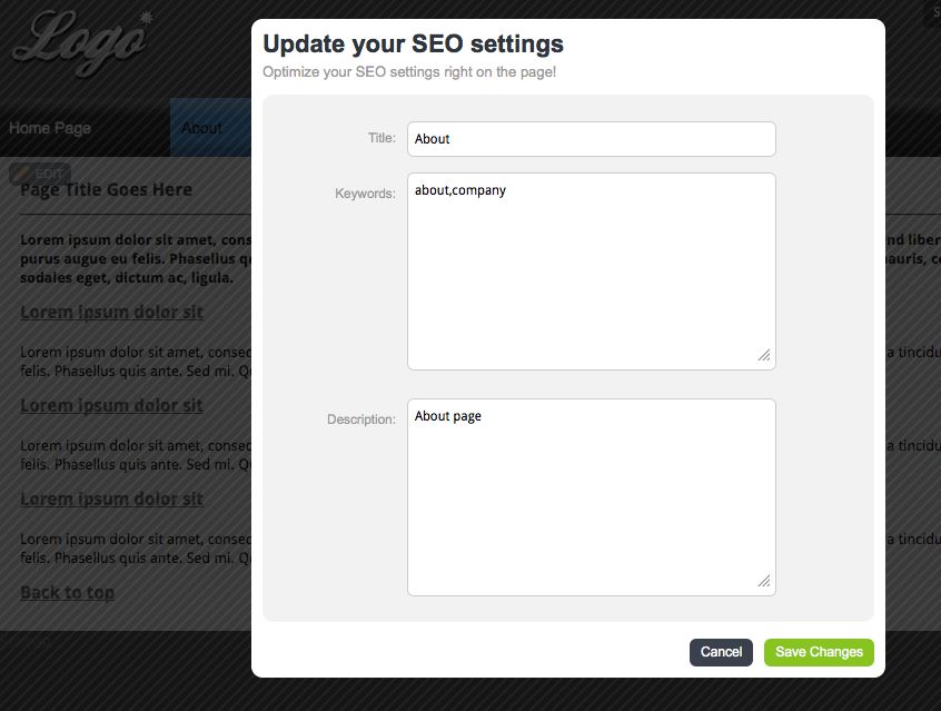 Managing SEO inline