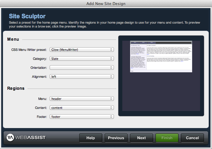 Custom site layout