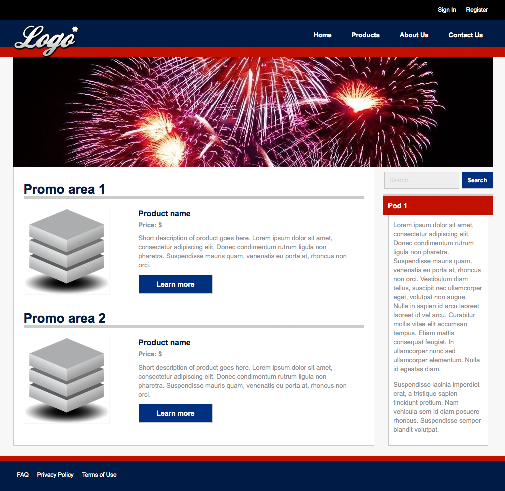 Independence Dreamweaver template